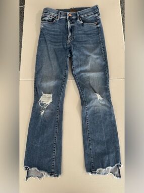 Mother jeans | the insider crop step chew dancing on coals jeans